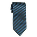 Stock Blue/ Black Thin Striped Polyester Tie